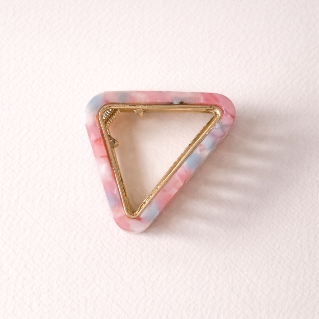 Skřipec do vlasů TONYA růžový mramor2